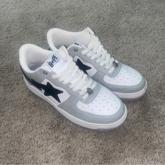 Bapesta Low M2 “White Grey” Men’s Size 12 Sneaker Shoe